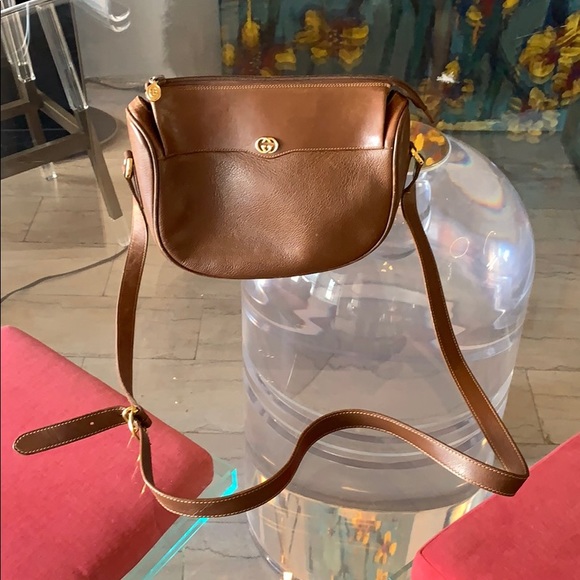 Gucci Handbags - Gucci Crossbody Bag in Brown Leather